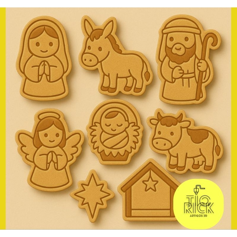 kit 8 cortador/molde natalino majedoura para biscoitos, pasta americana e outros em Oferta na Shopee