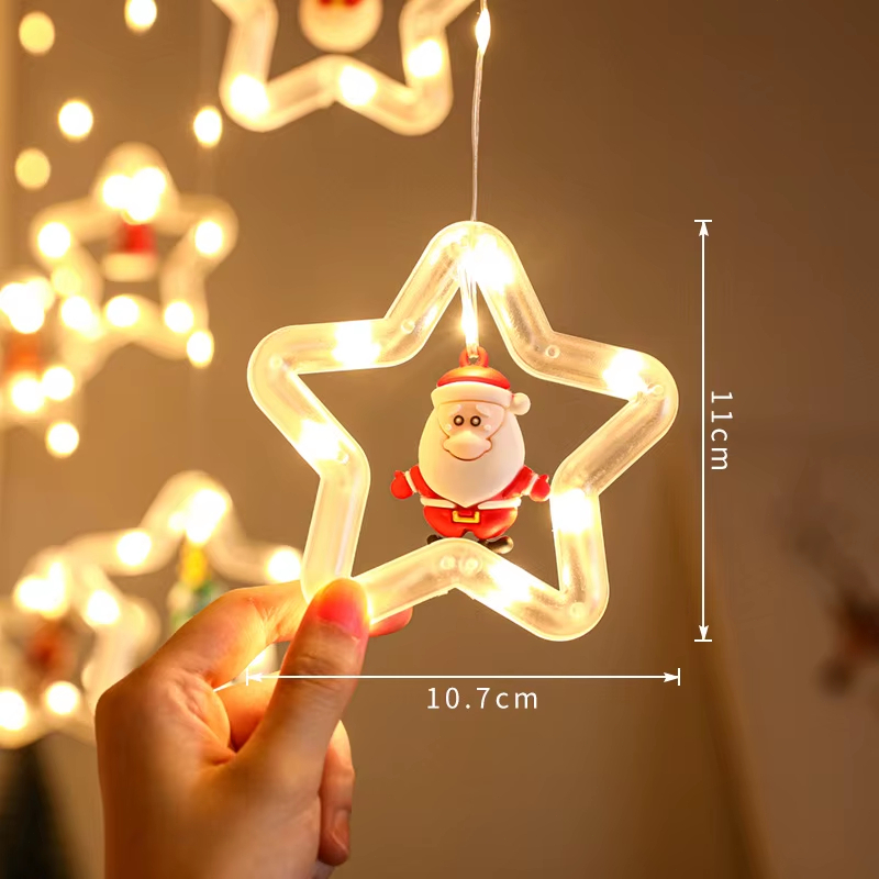 Detalhes do Luzes de Natal Cordão De Luzes 110v De Cobre Para Decoração De Natal Cascata de Estrelas LED-O3