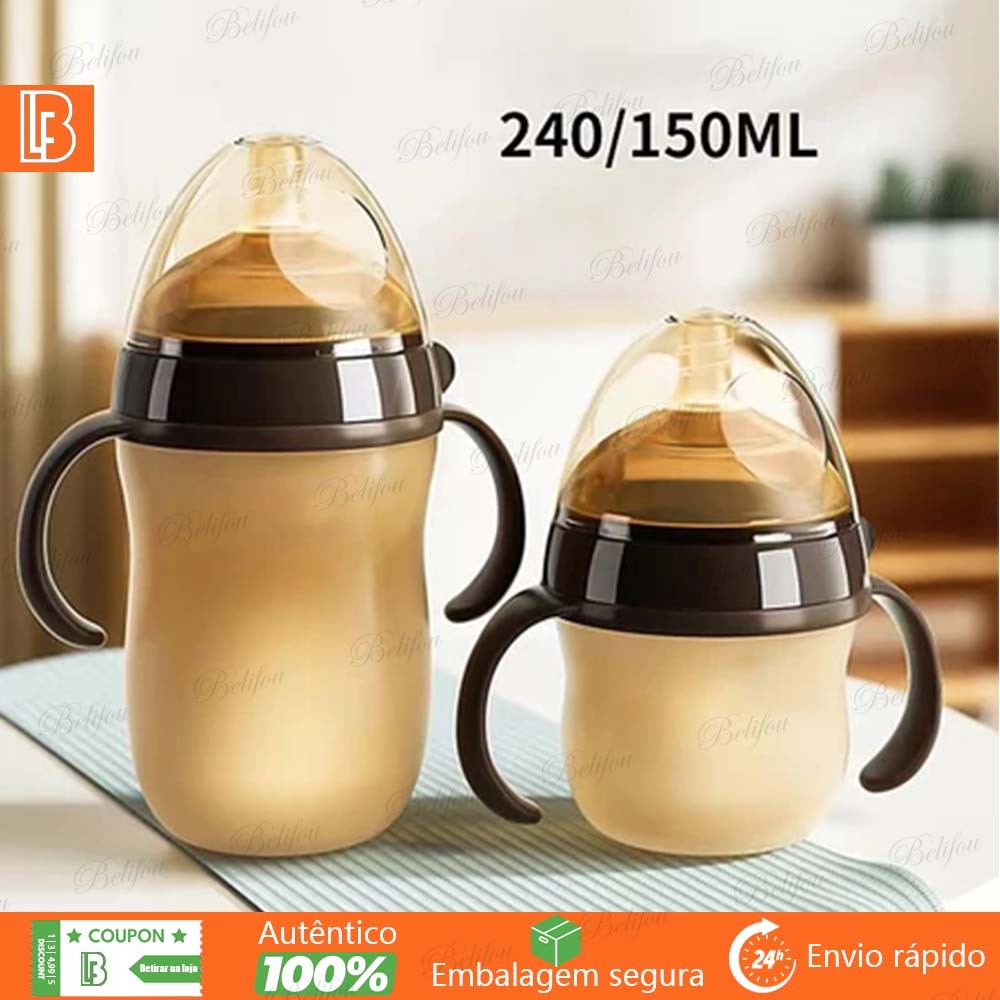 0-36 Meses Mamadeira Garrafa De Água De Silicone Nano Com Alça Para Bebês 150ml/250ml em Oferta na Shopee