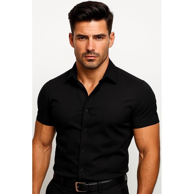 Camisa Masculina Manga Curta Slim Fit Luxo Pronta Entrega Varias cores em Oferta na Shopee