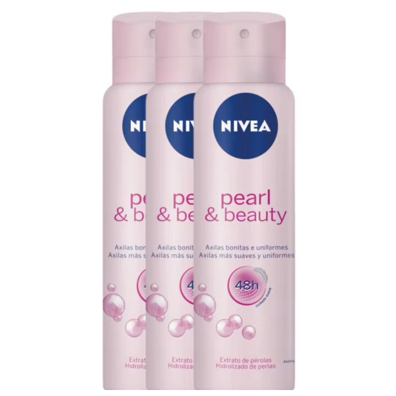 Kit 3 Desodorante Nivea Feminino Pearl & Beauty 48h 150ml Envio Já