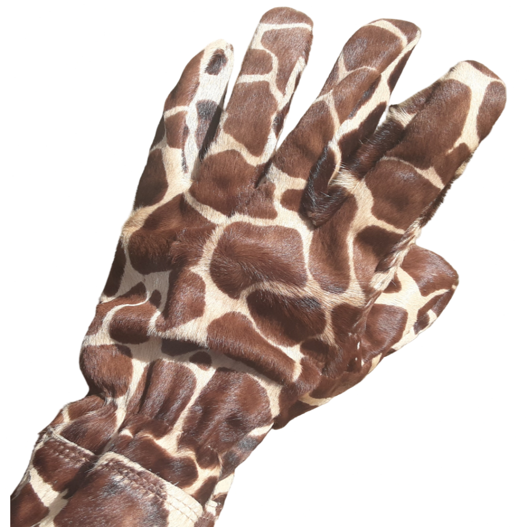 Luva punho 7cm Motoqueiro Montaria Hipismo Unisex Couro Pelica Legítimo com Pelo Estampa Bicho - Direto da Fábrica