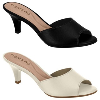 Tamanco Feminino Beira Rio Conforto Salto Fino 83081438 em Oferta na Shopee