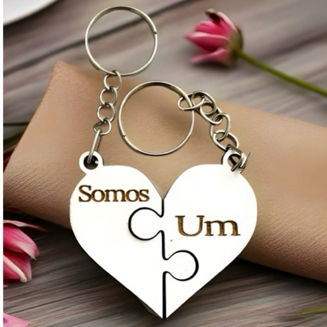 Chaveiro Coração SOMOS UM BRANCO, decoração, encontro de casais, igreja em Oferta na Shopee