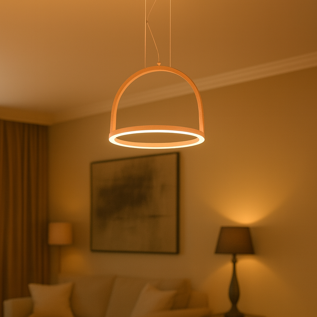 Luminaria Pendente de Teto Cage Cobre Fosco Led 12w 3000k Branco Quente Deluxe by Avant