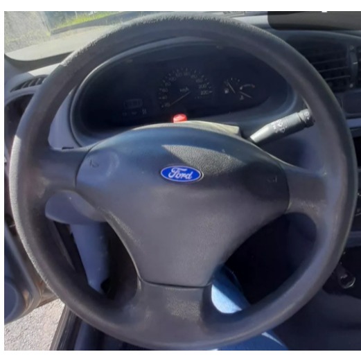 Emblema Volante Ford Oval 1,8x4,8 Azul Resinado.