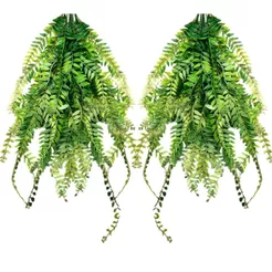 Planta Artificial Samambaia Verde Pendurada para Decoração de Paredes, Varandas e Festas