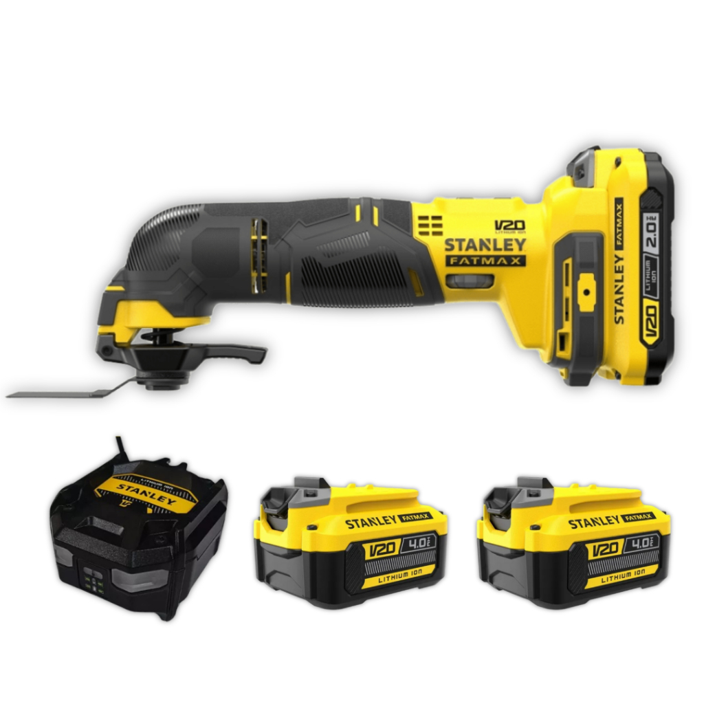 Multiferramenta Oscilante Stanley 20V SCT500 Com 2 Baterias 4Ah + Carregador Bivolt em Oferta na Shopee