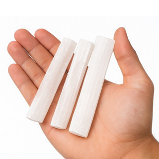 Bastão de Selenita Branca P Bruta Natural limpeza energética e paz espiritual em Oferta na Shopee