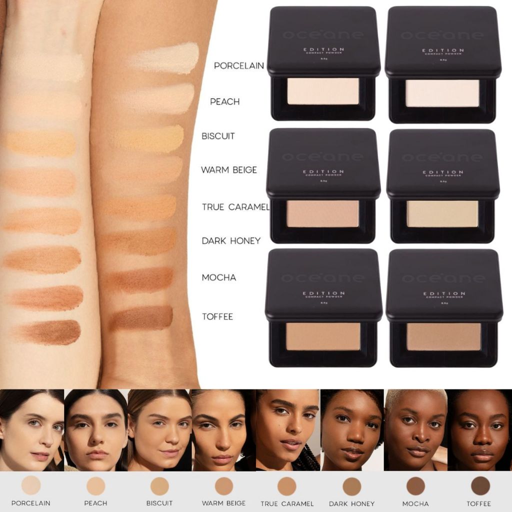 Pó Compacto Océane Edition 8,5g Compact Powder Toque Aveludado Controle de Oleosidade e Acabamento Natural