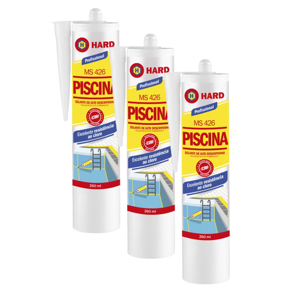 Kit 3 Selante De Piscina Ms 426 Hard Cinza 440g