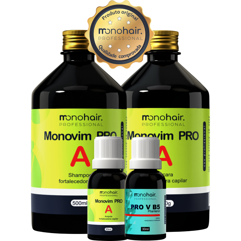 Kit Monovim Pro A + Ampola Pro V B5 (4 Ítens) em Oferta na Shopee