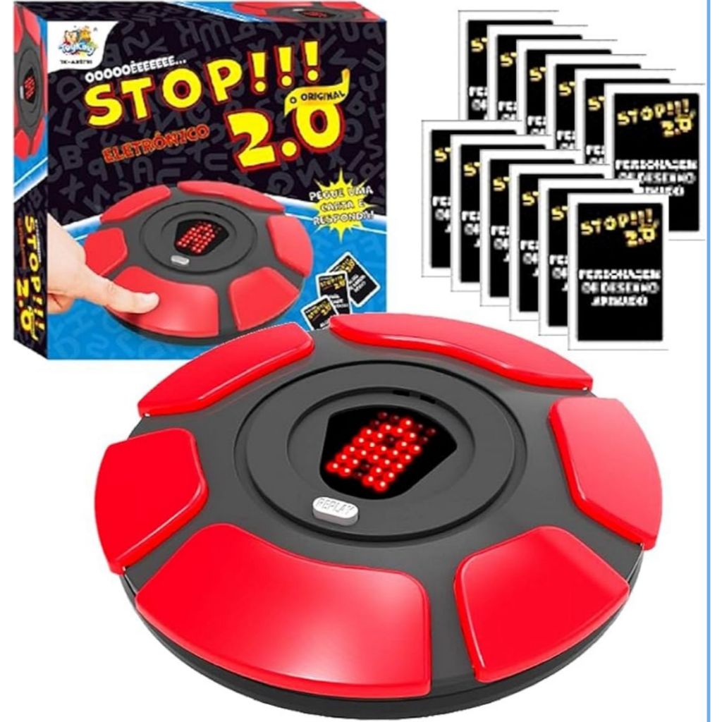 Jogo Stop Eletrônico 2.0 Brinquedo Educativo com Cartas e Display Digital Diversão para Família em Oferta na Shopee