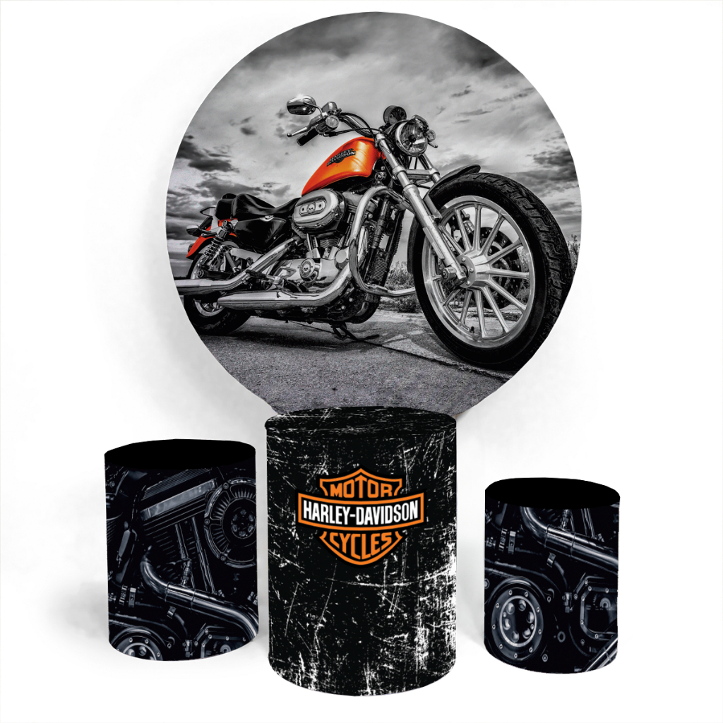Trio Conjunto Kit Capa Cilindro Veste Facil E Capa Painel Customizado Tema Motor Cycles