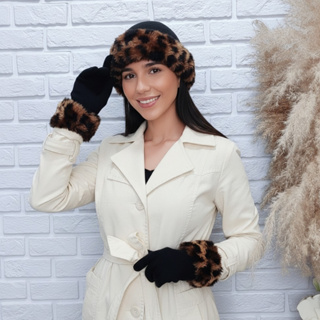 Conjunto de Touca e Luva em Pelúcia Conforto Estilo Proteção para o Inverno Aqueça-se com Elegância em Oferta na Shopee