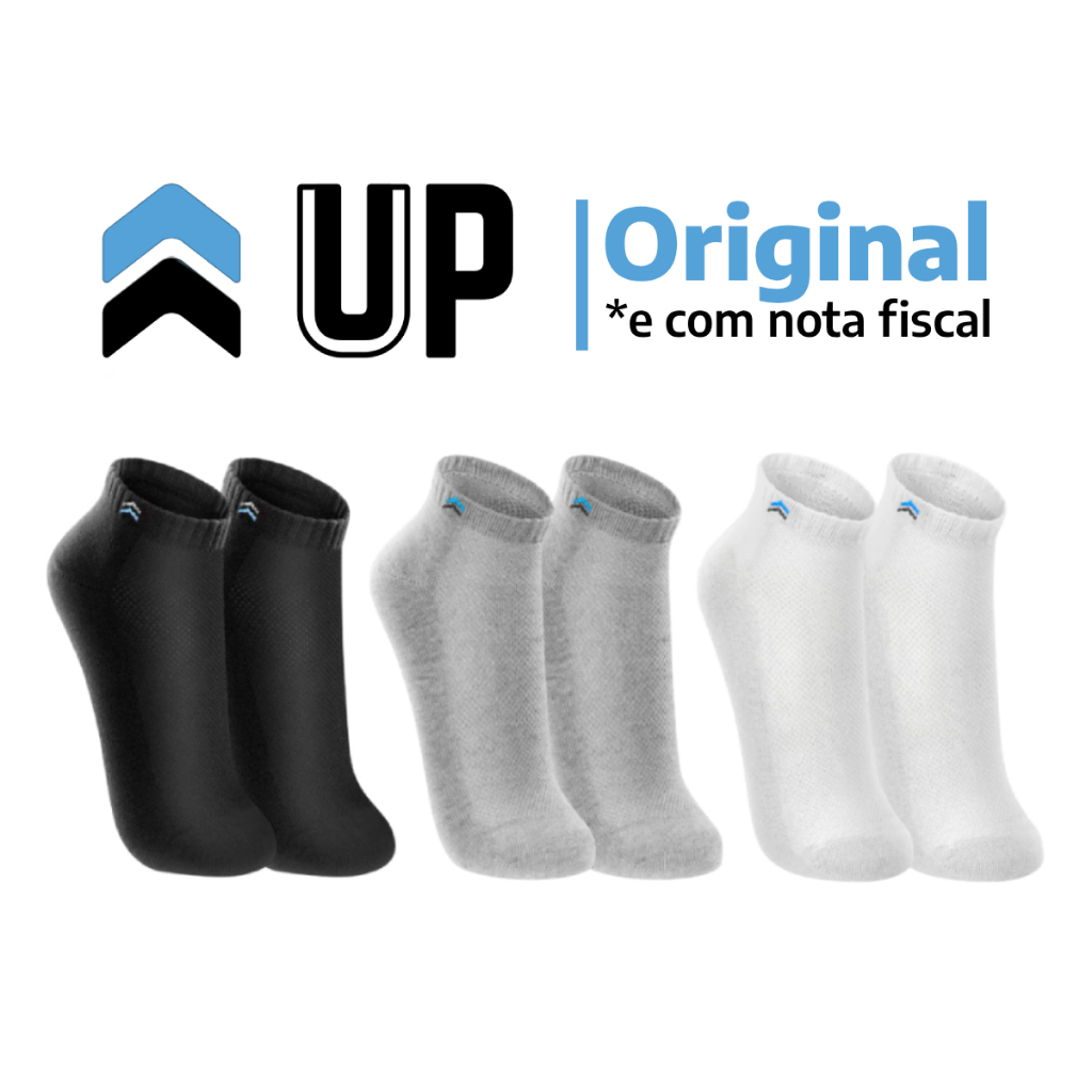 Kit com 3 Pares de Meias Cano Curto Up 3225 Original Algodão Unissex em Oferta na Shopee
