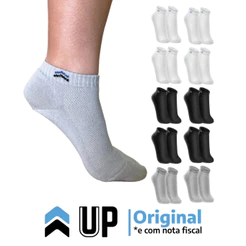 Kit 10 Pares de Meias Up 3225 Cano Curto Algodão - Sortido