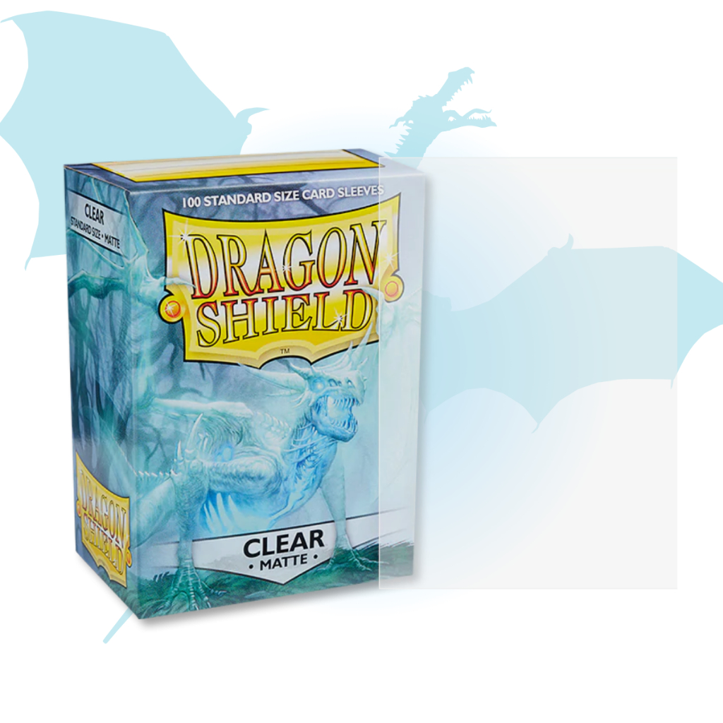 Dragon Shield Clear Matte Standard 100 Sleeves Lacrado Transparente Magic Pokemon
