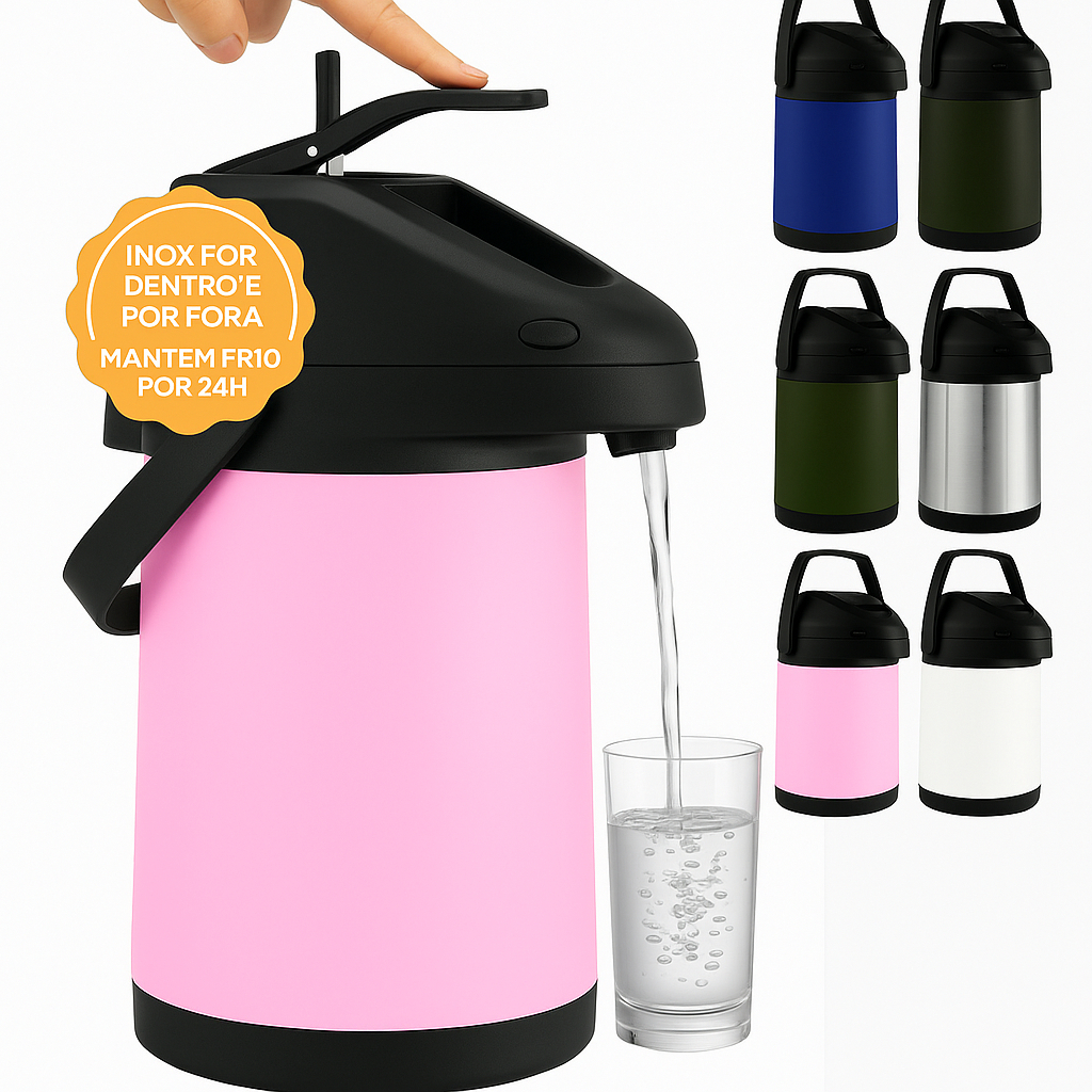 Garrafa Térmica Inox Cronos 2,5l Quente Frio Camping Terere em Oferta na Shopee