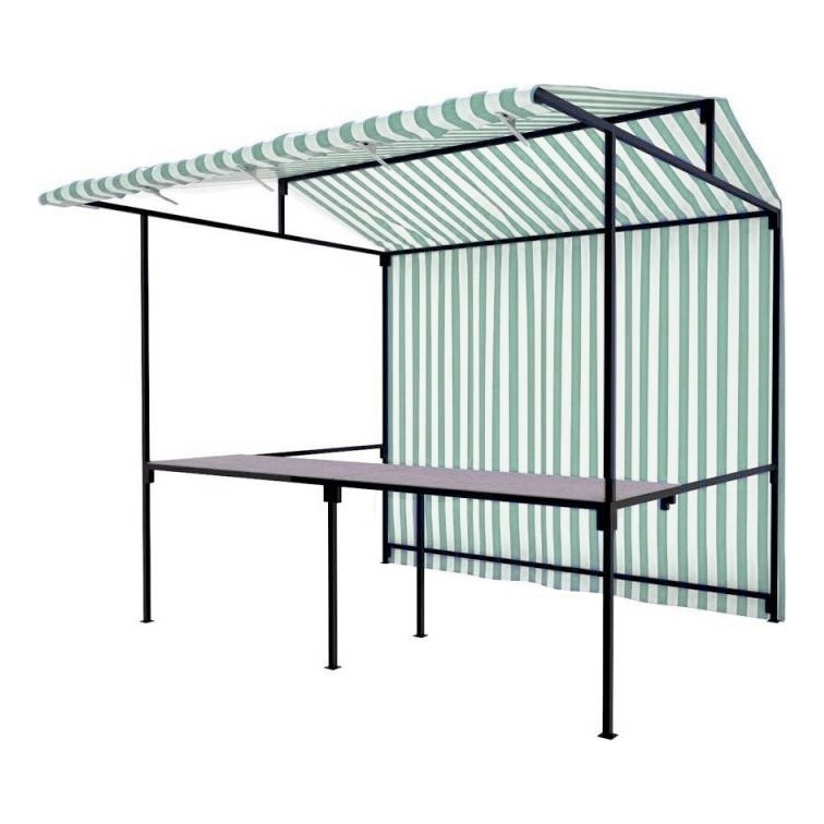 Lona para Cobertura de Barraca de Feira Listrada VERDE/BRANCO de 330 Micras - LONA FORTE 3 x 4
