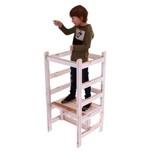 Torre de Aprendizagem Infantil Montessoriana em Madeira Pinus com Altura Ajustável em Oferta na Shopee