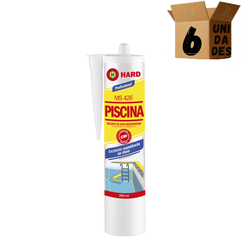 Kit 6 Selante De Piscina Ms 426 Hard Cinza 440g