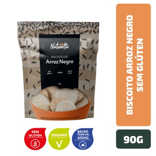 Biscoito Arroz Negro Sem Glúten Naturatta 90 g em Oferta na Shopee