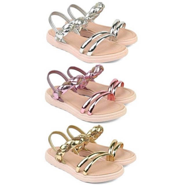 Sandália infantil menina cano elastico strass brilho festa aniversario casamento dourada prata rosê em Oferta na Shopee