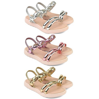 Sandália infantil menina cano elastico strass brilho festa aniversario casamento dourada prata rosê em Oferta na Shopee