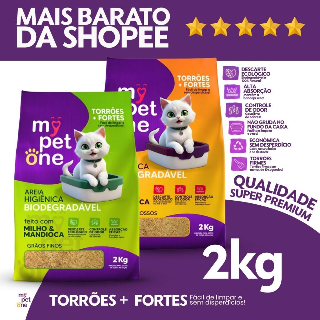 Areia Biodegradável Para gatos Bio Gold - MyPetOne em Oferta na Shopee