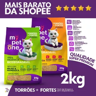 Areia Biodegradável Milho e Mandioca para Gatos Cat Bio Eco Gold Grãos Finos e Grossos MyPetOne