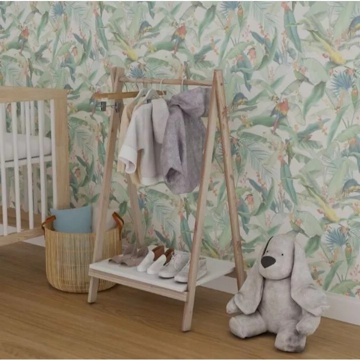 Cabideiro Infantil Montessoriano de Madeira Pinus Leve para Organização do Quarto