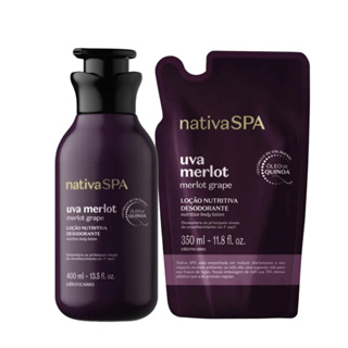 Boticário Nativa Spa Uva Merlot Kit Hidratante 400ml + Refil 350ml em Oferta na Shopee