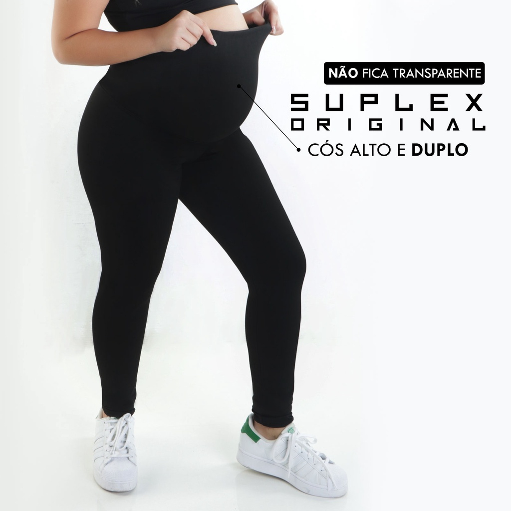 Calça legging gestante roupa maternidade alto conforto  barriga cós alto calça para grávida em Oferta na Shopee