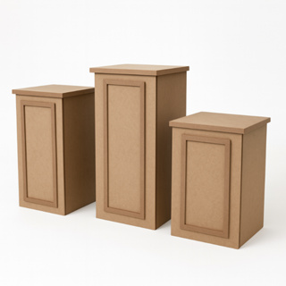 trio de mesinhas para festa em mdf cru Cubo Boiserie em Oferta na Shopee