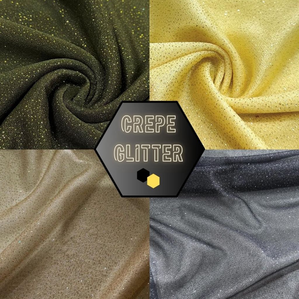 1 Metro Tecido Crepe  Night Glitter - 1mt Comp.  x 1.50mt Larg. em Oferta na Shopee