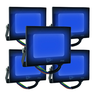 KIT Refletor Led Azul A Prova D' Água IP66 Bivolt Preto Lâmpada Luz Quadrada Azul Portaria Jardim em Oferta na Shopee