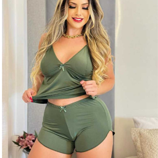Pijama Baby Doll Rendado ou Liso  Malha Fria  Alças Reguláveis Sem Bojo Preços e Qualidade e Aqui em Oferta na Shopee