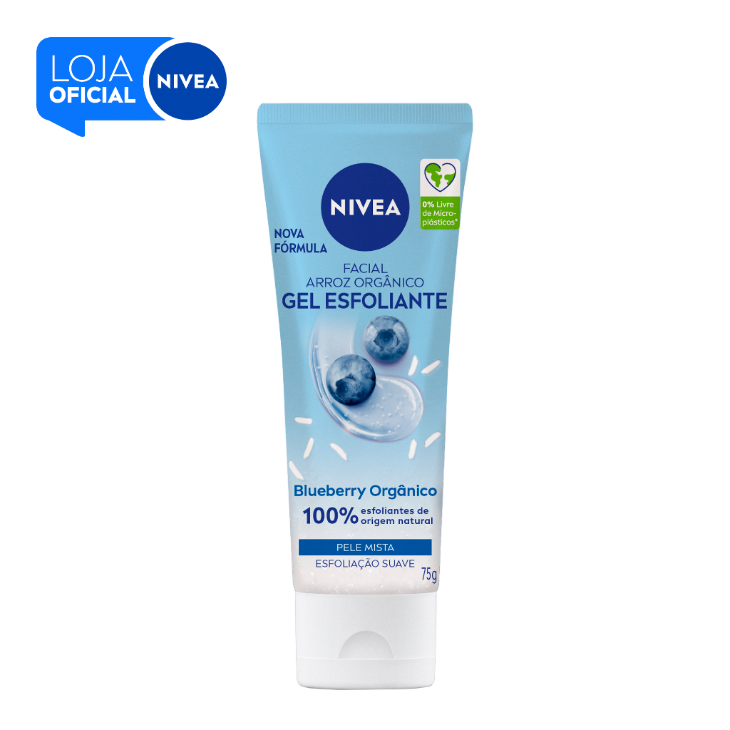 NIVEA Gel Esfoliante Facial Blueberry 75g BBB 26 em Oferta na Shopee