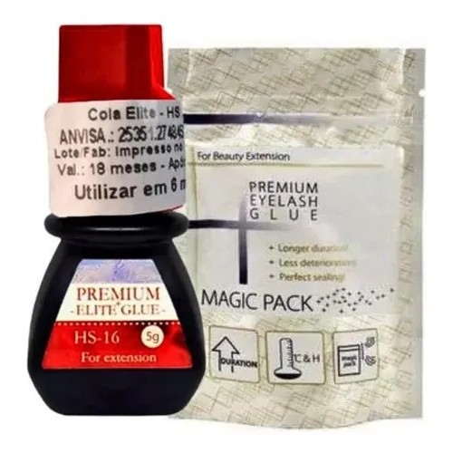 Cola Elite Hs16 5ml Extensão Alongamento De Cílios Fio A Fio Preto