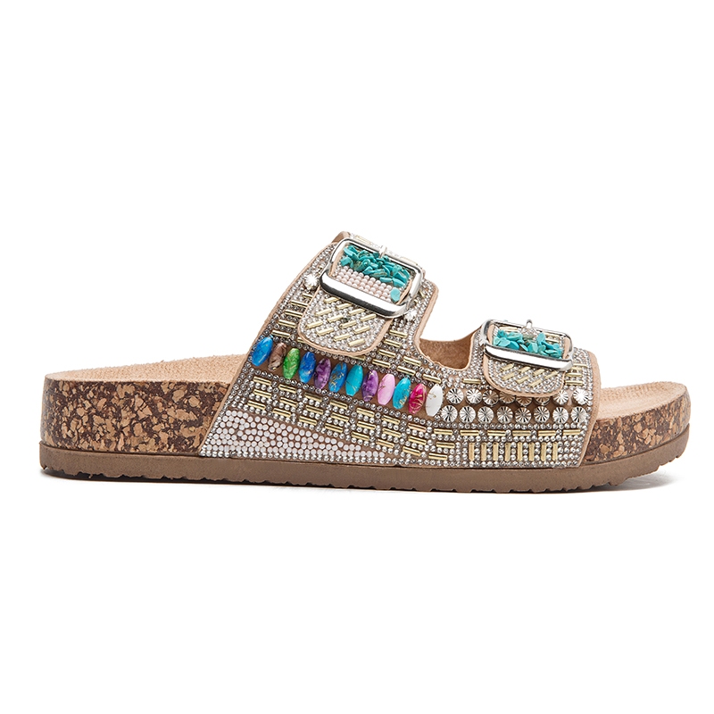 Sandália feminina Strass de luxo Papete Feminina birken205 em Oferta na Shopee