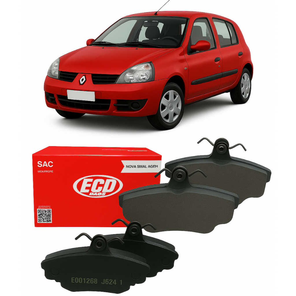 Jogo de Pastilha de freio Dianteira Renault Clio 1.0 / 1.6 - 1999 até 2015