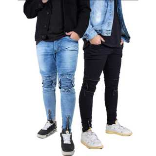 Kit calça Masculina Jeans Modelo Skinny Com Ziper Na Perna em Oferta na Shopee
