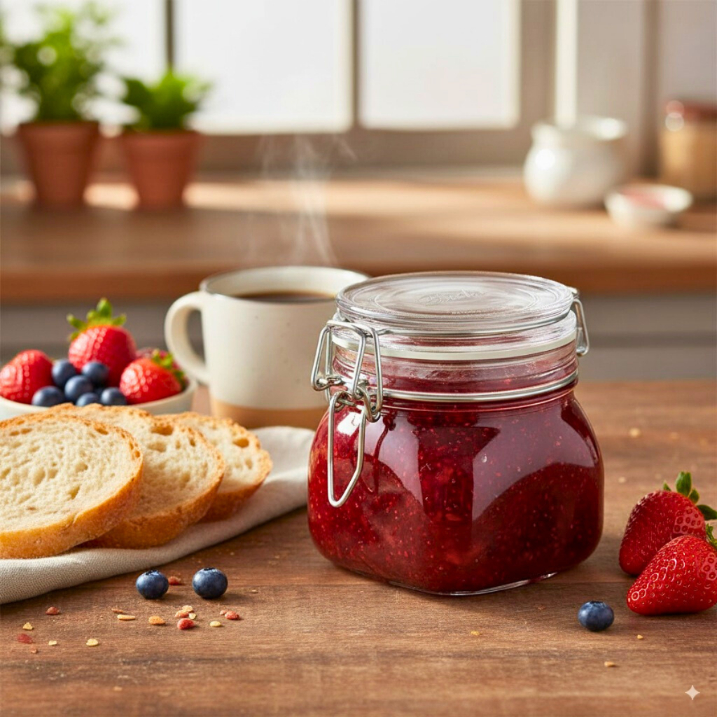 Pote de Vidro Fechamento Hermético 500ml Fido Bormioli Armazenamento de Alimentos Mantimentos Compotas Papinhas Geléia