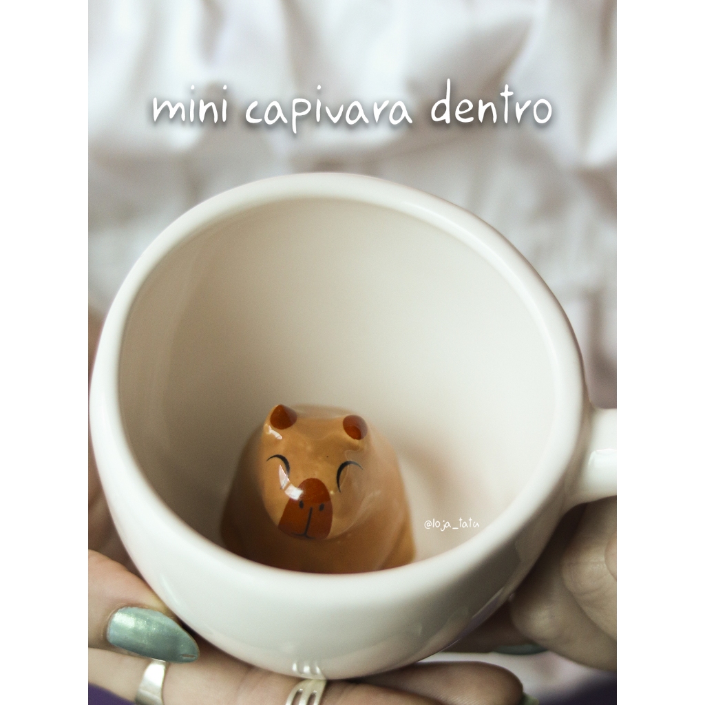 Caneca 3D Com Mini Capivara Dentro 200ml Filó em Oferta na Shopee