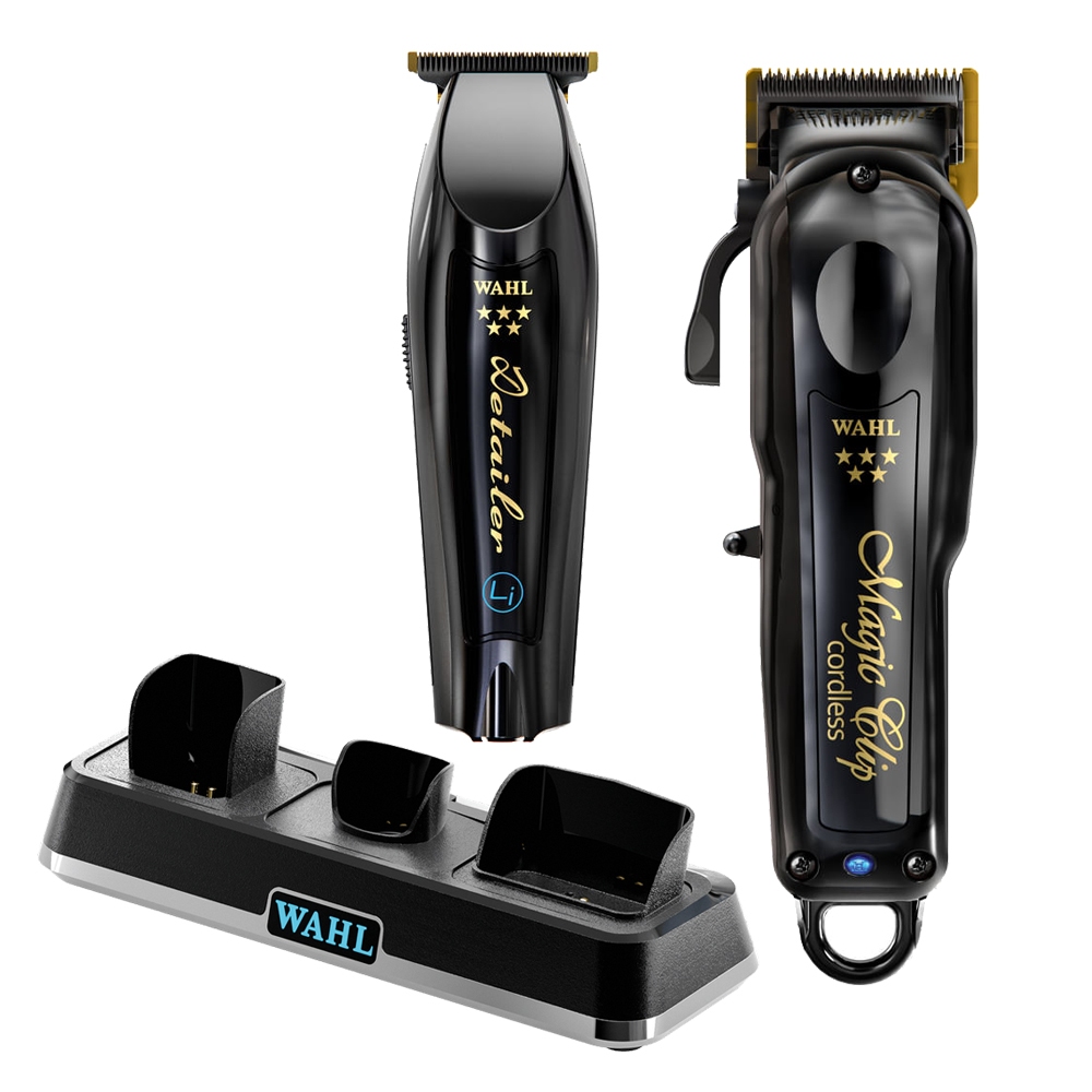 Wahl Barber Combo 1 Magic Clip Cordless e 1 Detailer Cordless + Base Power Station Bivolt