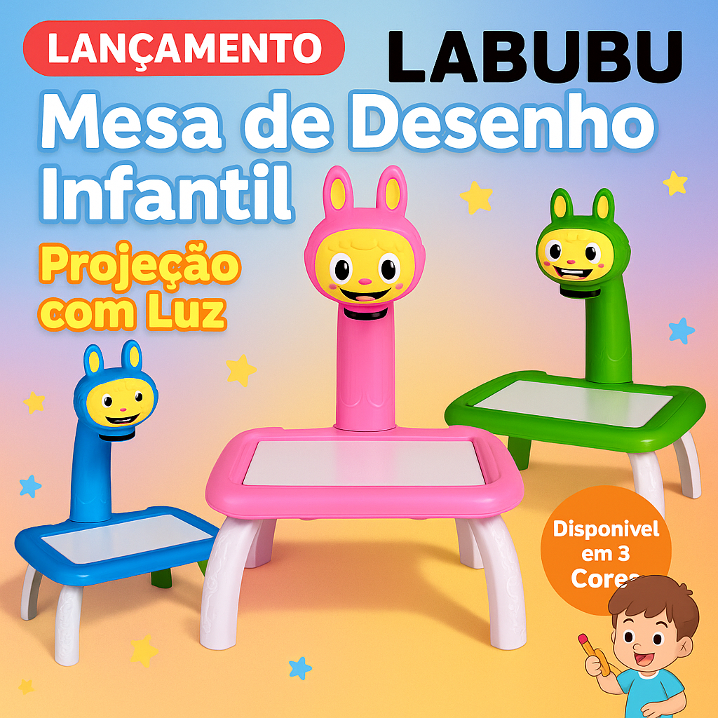 Projetor Brinquedo lafufu Mesa de Desenho Atividades Projetora infantil educativo 3 anos papelaria