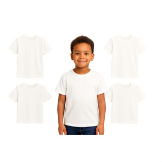 Kit 5 Camisetas Infantil Juvenil Para Sublimação 100% Poliéster em Oferta na Shopee