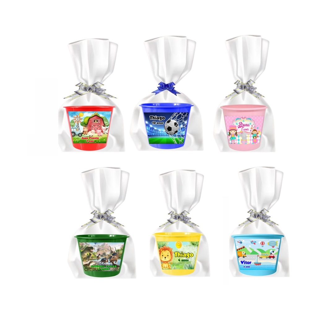 Kit C/ 15 Unidades Balde Baldinho De Pipoca Personalizado Tamanho Grande 1,5 Lt Com  Embalagem  (Fazemos Todos os Temas)