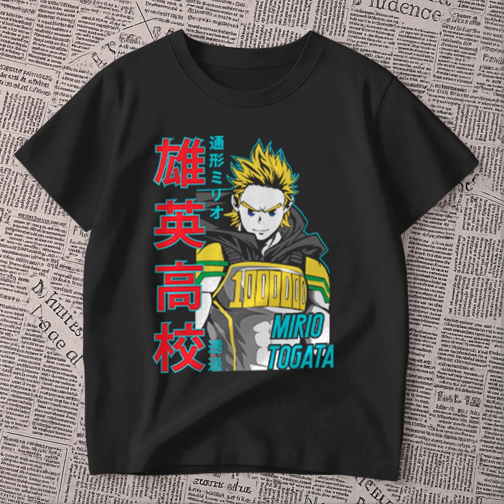Camiseta estampada - anime desenho | my hero academia | mirio togata | blusa premium 100% algodão unissex oversized